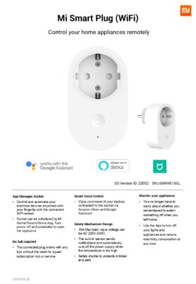 Xiaomi Mi Smart Plug specifikationer