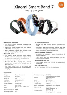 Xiaomi Smart Band 7 specifikationer