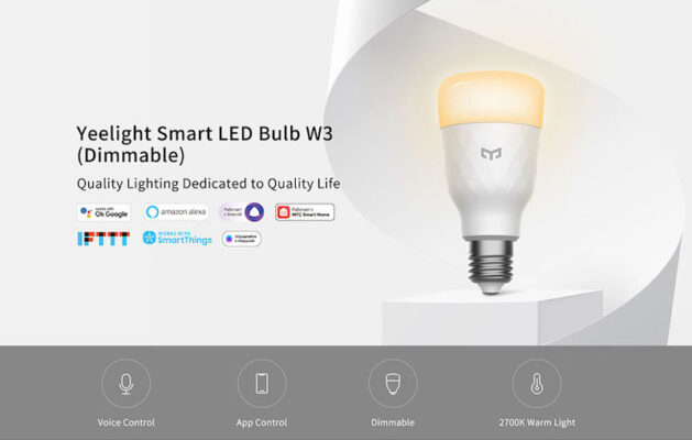 Yeelight LED Smart Bulb W3 E27 stemmestyring