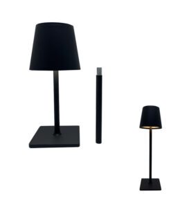 bordlampe genopladelig sort