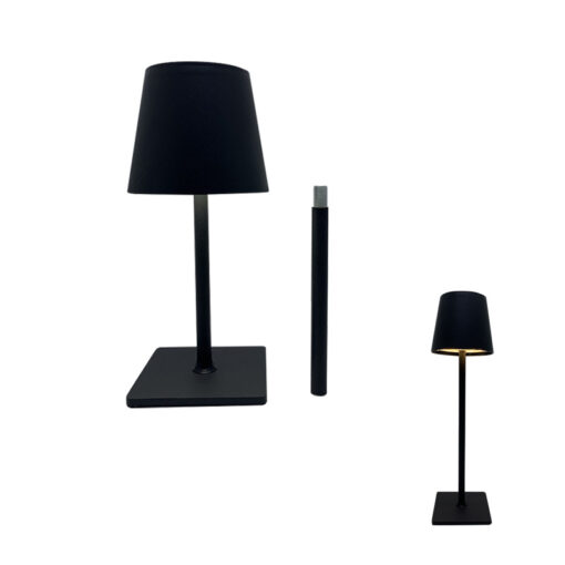 bordlampe genopladelig sort