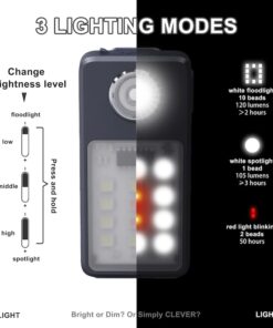 Clip-on LED Lygte Genopladelig 3-i-1