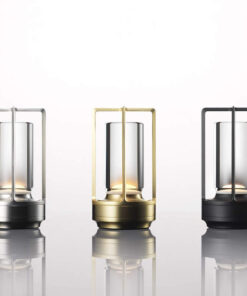 Aluminiums glas bordlampe LED genopladelig