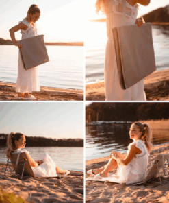 Foldbar Strandmåtte med Ryglæn