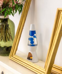 Lavalampe Fyrfadslys Hvid/blå