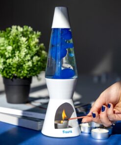 Lavalampe Fyrfadslys Hvid/blå