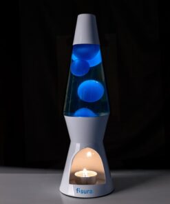 Lavalampe Fyrfadslys Hvid/blå