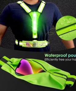 Refleksvest LED Genopladelig med Opbevaringslomme