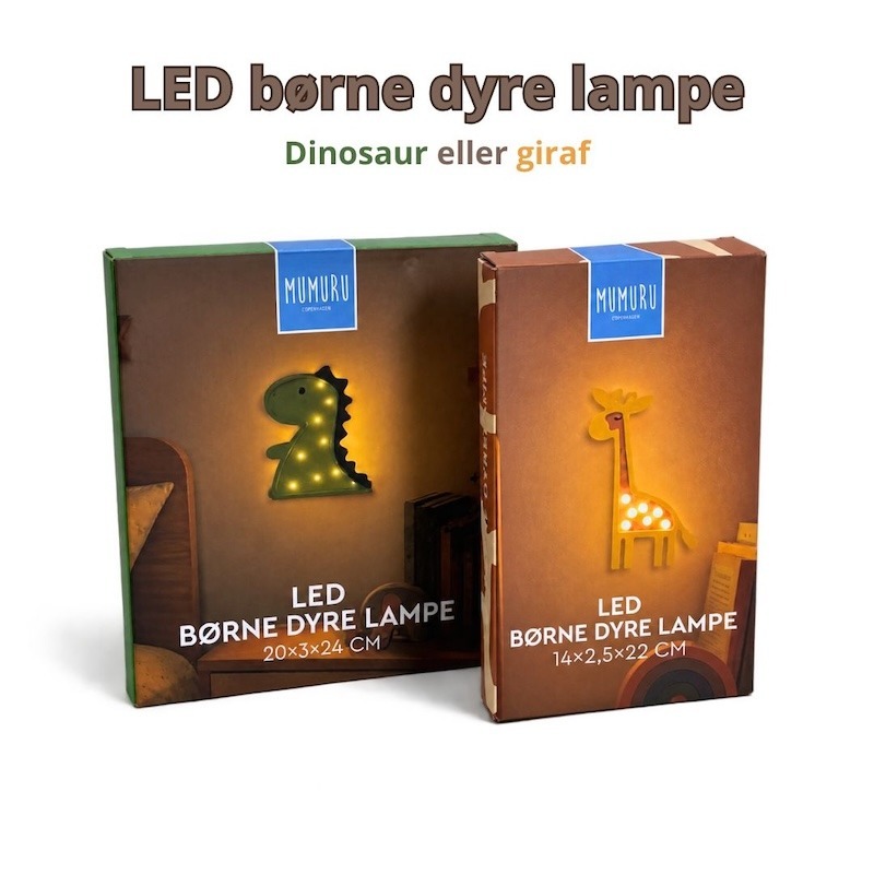 LED Børne Dyre Lampe 2 LED Børne Dyre Lampe emballage
